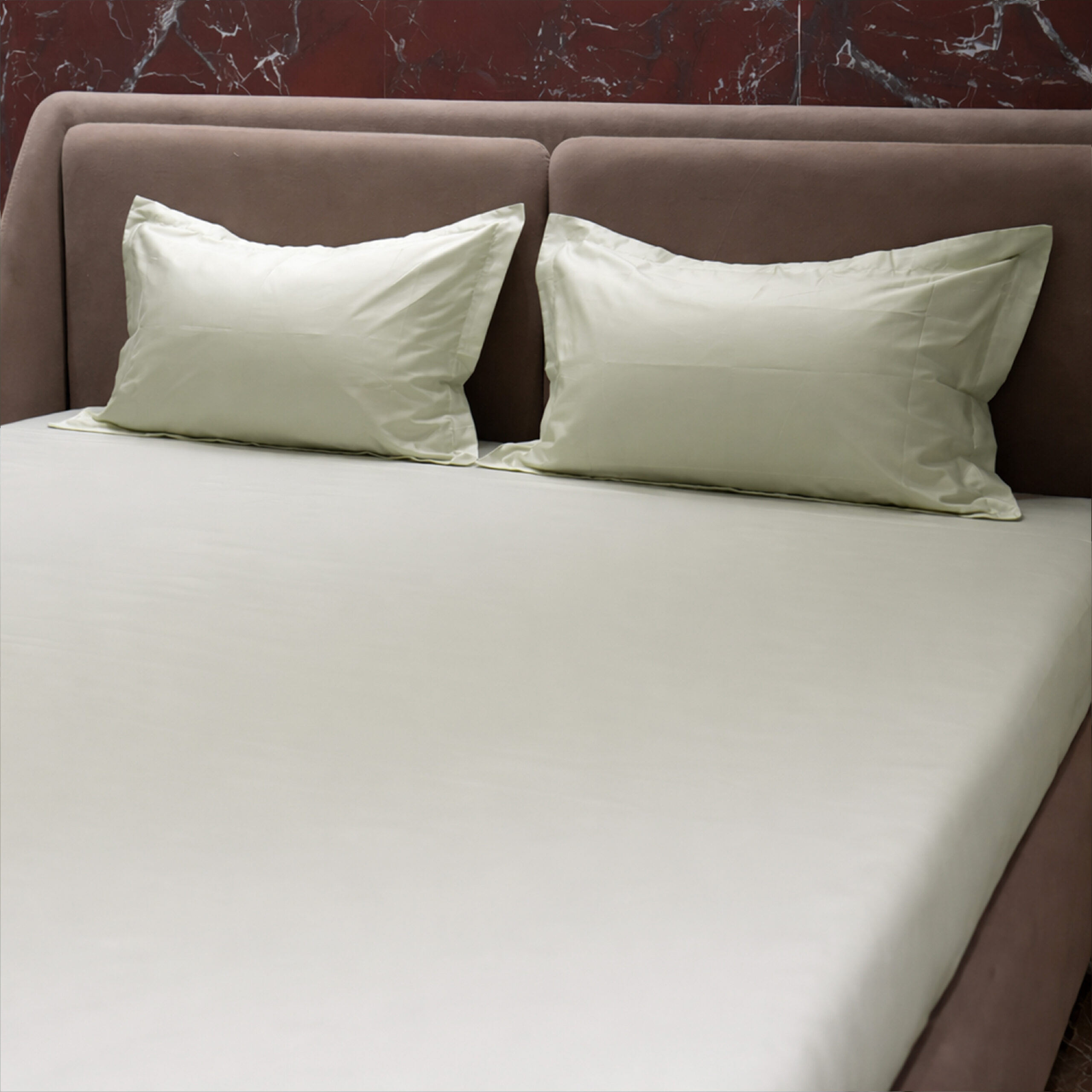 Pista Pastel Classic Plain Double Bedsheet Set – 400 TC Cotton - Image 3