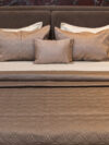 Walnut Brown Wave Luxe 4-Piece Quilted Bedspread Set