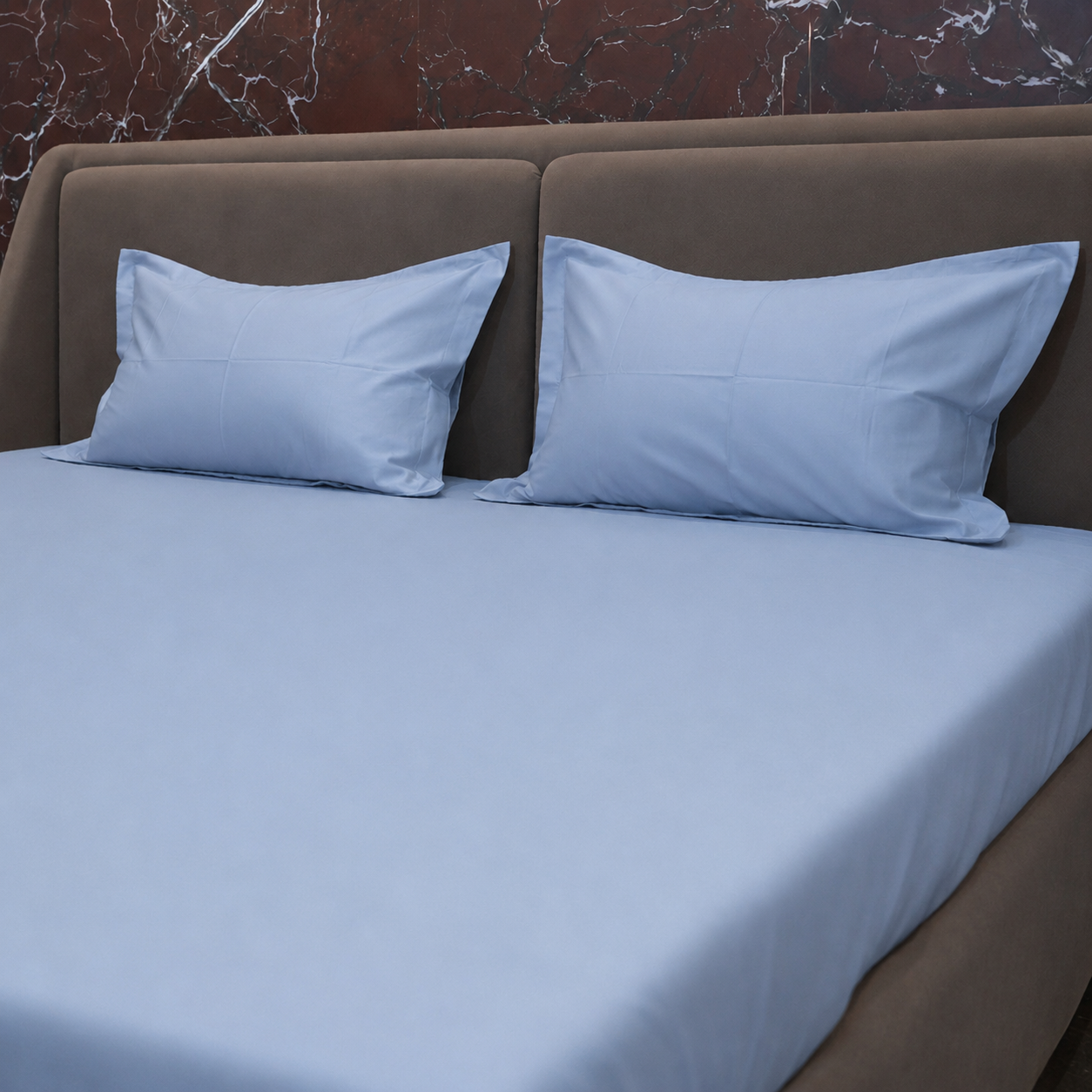 Arctic Blue Plain Bedsheet - 4